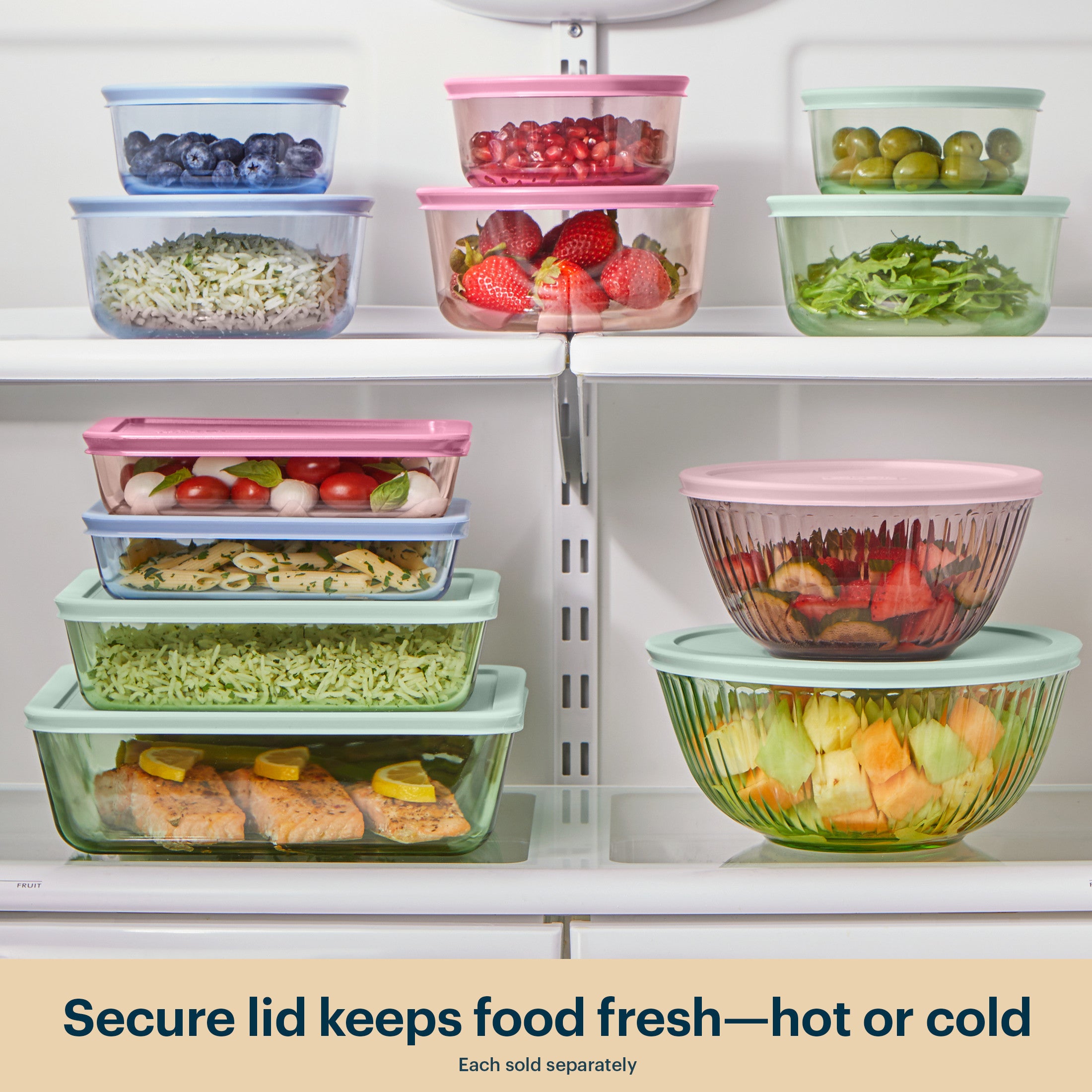 Pyrex® Simply Store® Tinted Glass 2-cup Round Storage Containers. 6-pc Set. Mixed Colors - Image 6