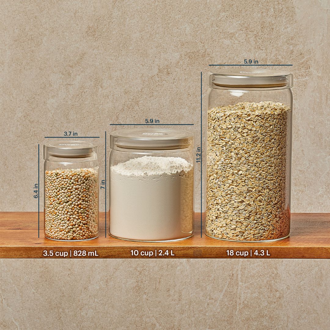 Pyrex® 3-Piece Lightweight Glass Canister Set - Image 2