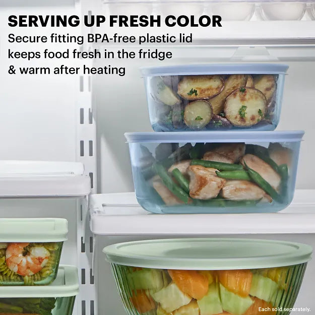 Pyrex® Simply Store® Tinted 6-piece Round Storage Value Pack with Blue Plastic Lids - Image 3