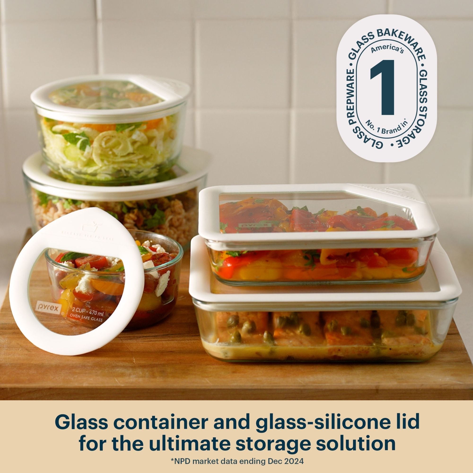 Pyrex® Ultimate 10-Piece Glass Storage Set with Glass Lids - Image 2