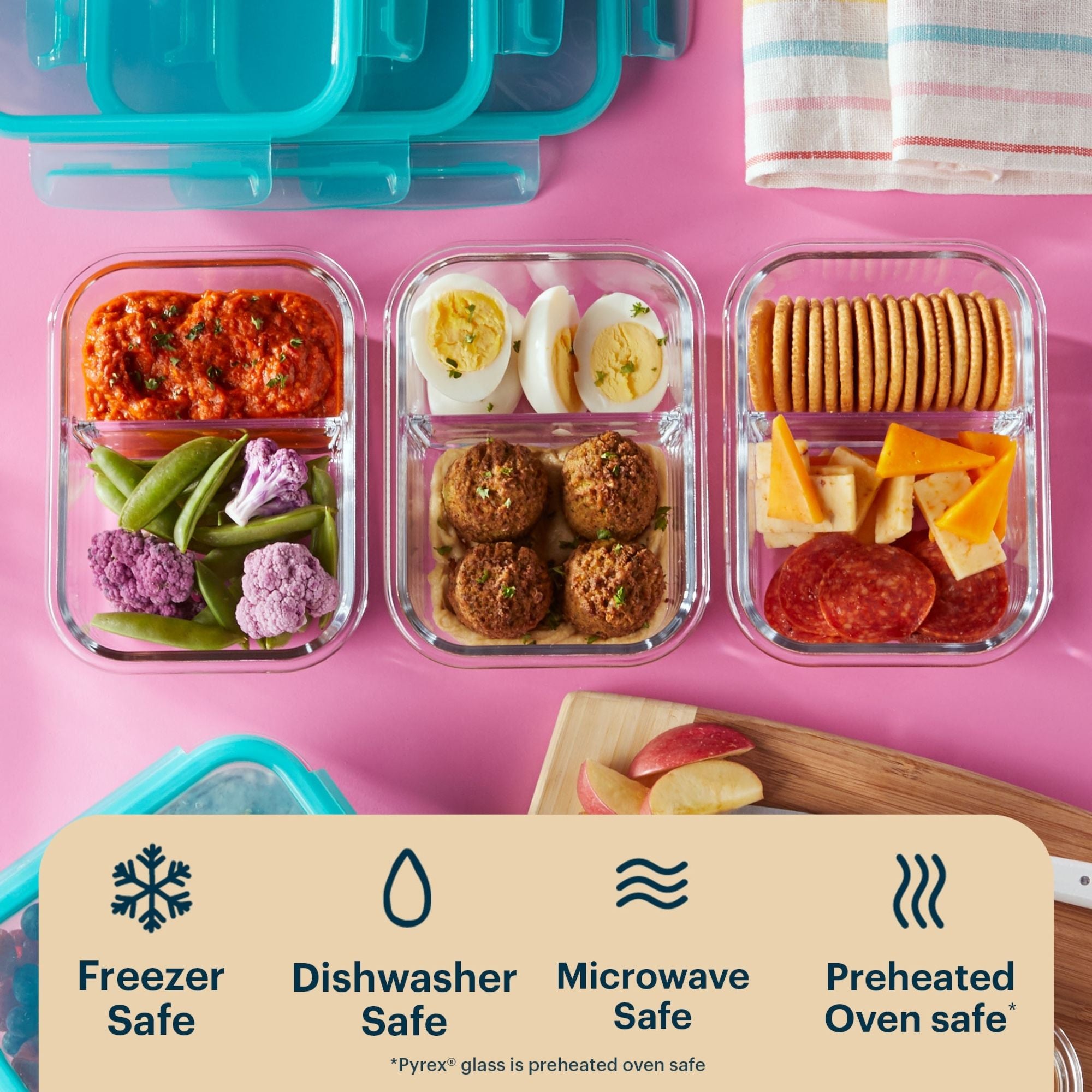Pyrex® MealBox 10-Piece Divided Storage Set. 2.3 Cup - Image 7