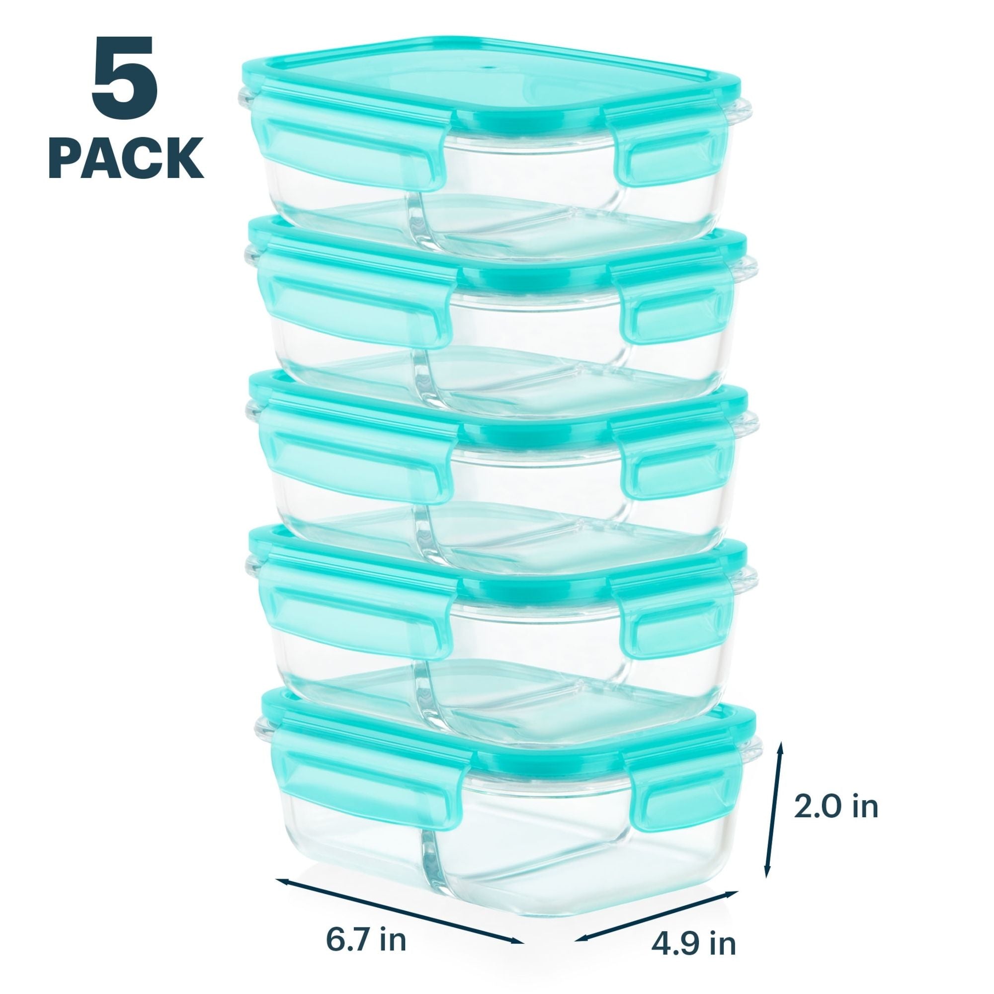 Pyrex® MealBox 10-Piece Divided Storage Set. 2.3 Cup - Image 3