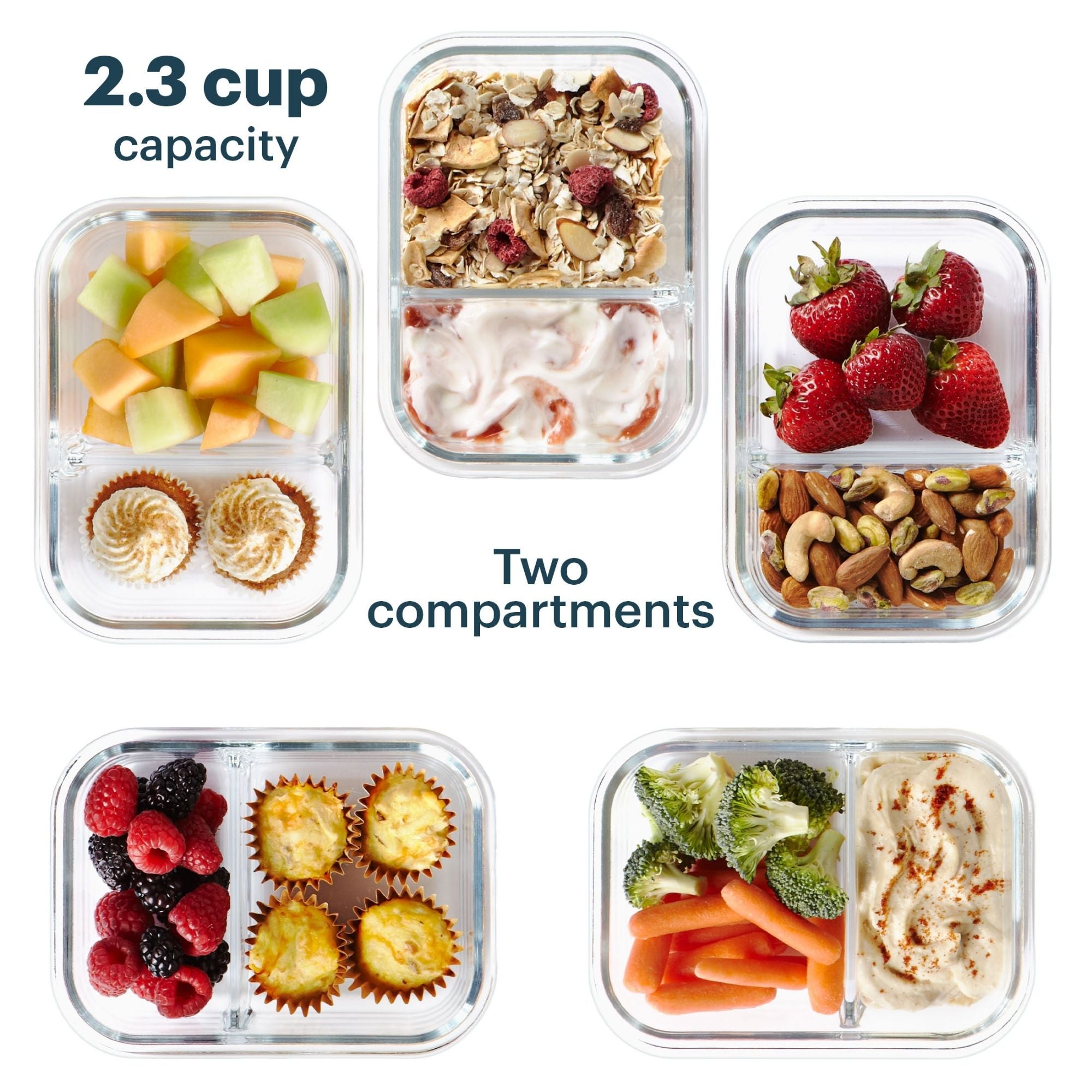 Pyrex® MealBox 10-Piece Divided Storage Set. 2.3 Cup - Image 4
