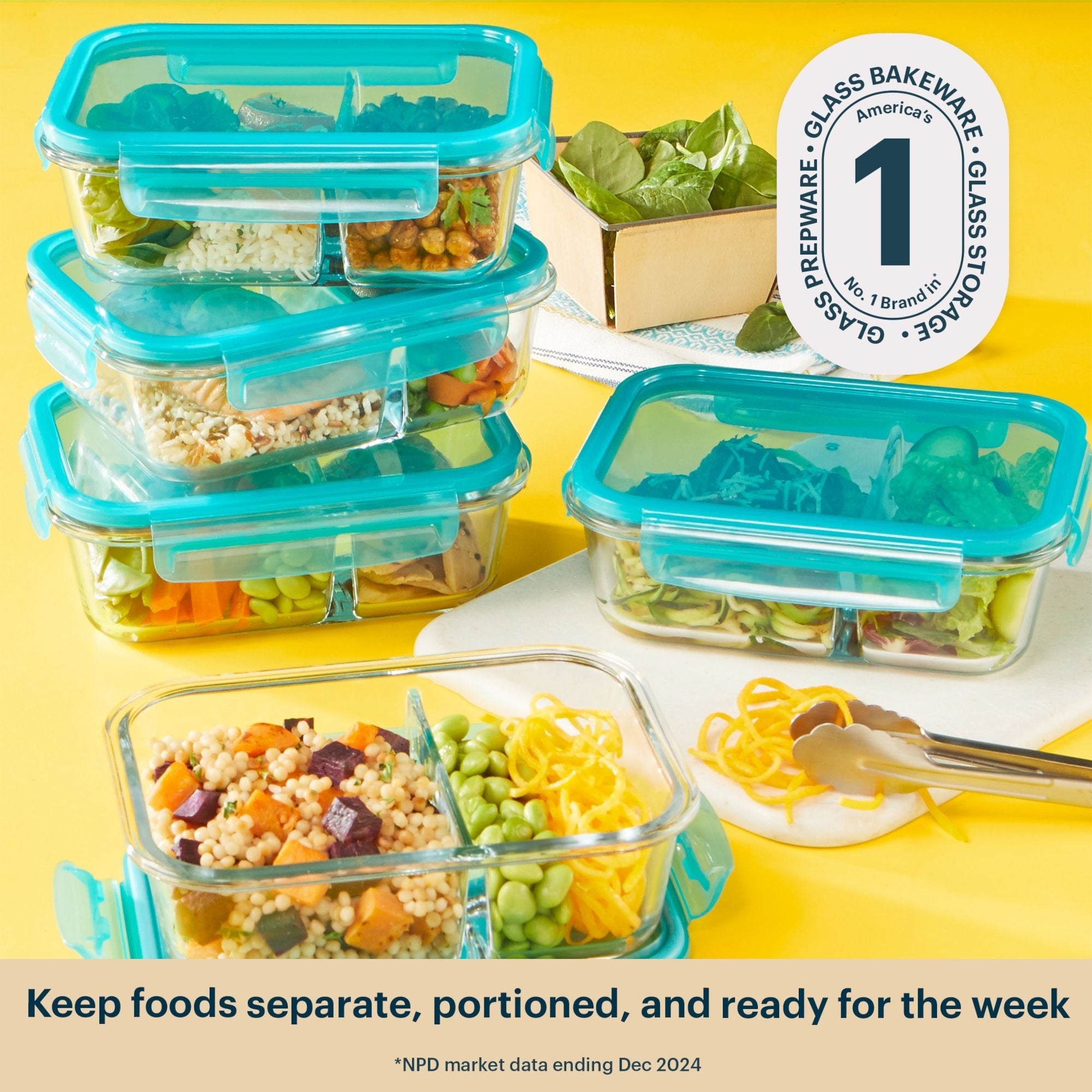 Pyrex® MealBox 10-Piece Divided Storage Set. 4 Cup - Image 5