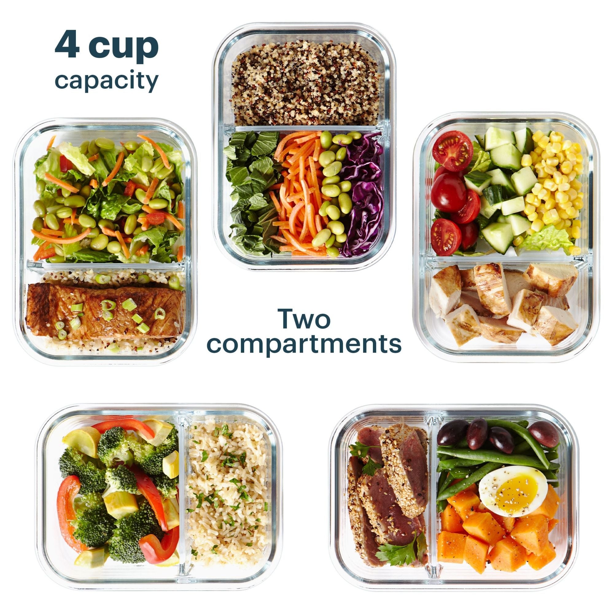 Pyrex® MealBox 10-Piece Divided Storage Set. 4 Cup - Image 4